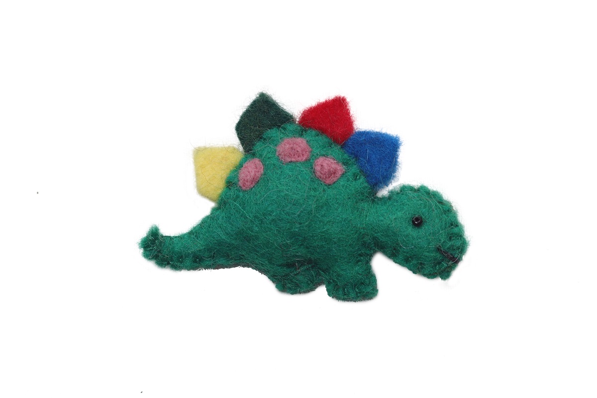 Dinosaur Shaped Handmade Stuffed Green Toy